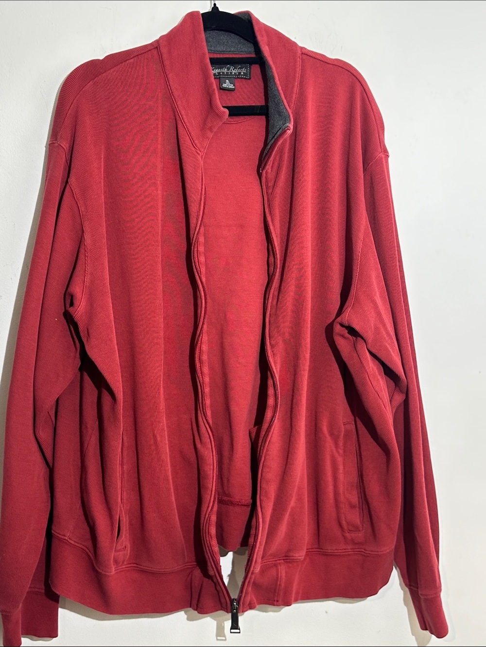Vintage Pierre Cardin Full-Zip Sweater Jacket in Red